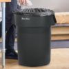 PLASTIC PRINCE 32 Gallon Round Trash Can Container Gray Plastic Commercial Garbage Bin for Home Garage Restaurants Warehouses6