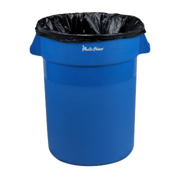 PLASTIC PRINCE 32 Gallon Round Trash Can Container Blue Plastic Commercial Garbage Bin for Home Garage Restaurants Warehouses1