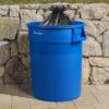 PLASTIC PRINCE 32 Gallon Round Trash Can Container Blue Plastic Commercial Garbage Bin for Home Garage Restaurants Warehouses7