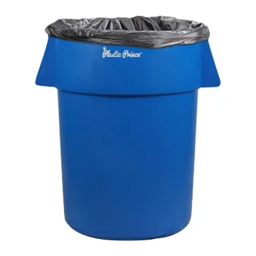 PLASTIC PRINCE 55 Gallon Round Trash Can Garbage Can Blue Plastic Waste Container for Home Garage Restaurants Warehouses1