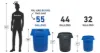 PLASTIC PRINCE 55 Gallon Round Trash Can Garbage Can Blue Plastic Waste Container for Home Garage Restaurants Warehouses4