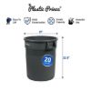 PLASTIC PRINCE 20 Gallon Round Trash Can Container Gray Plastic Commercial Garbage Bin for Home Garage Restaurants Warehouses2