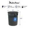 PLASTIC PRINCE 20 Gallon Round Trash Can Container Gray Plastic Commercial Garbage Bin for Home Garage Restaurants Warehouses2