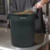 PLASTIC PRINCE 20 Gallon Round Trash Can Container Gray Plastic Commercial Garbage Bin for Home Garage Restaurants Warehouses6
