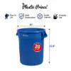PLASTIC PRINCE 20 Gallon Round Trash Can Container Blue Plastic Commercial Garbage Bin for Home Garage Restaurants Warehouses2