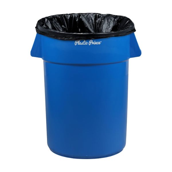 PLASTIC PRINCE 44 Gallon Round Trash Can Garbage Can Blue Waste Container for Home Garage Restaurants Warehouses1