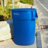 PLASTIC PRINCE 44 Gallon Round Trash Can Garbage Can Blue Waste Container for Home Garage Restaurants Warehouses7