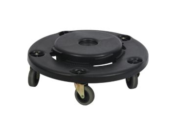 PLASTIC PRINCE Trash Can Dolly with Wheels, Black Garbage Roller Base, Transports 20, 32, 44 and 55 gal Brute Containers, 18 Inches1