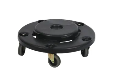 PLASTIC PRINCE Trash Can Dolly with Wheels, Black Garbage Roller Base, Transports 20, 32, 44 and 55 gal Brute Containers, 18 Inches1