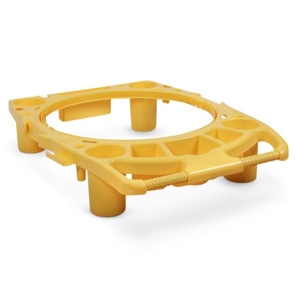 PLASTIC PRINCE 44 Gallon Trash Can Frame, 44 Gal Trash Can Caddy, Yellow1