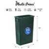 PLASTIC PRINCE 23 Gallon Slim Trash Can Kitchen, Commercial Tall Trash Bin Narrow, Rectangular Slim Jim Skinny Garbage Can for Home Garage Cabinet Restaurant, Green2
