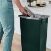 PLASTIC PRINCE 23 Gallon Slim Trash Can Kitchen, Commercial Tall Trash Bin Narrow, Rectangular Slim Jim Skinny Garbage Can for Home Garage Cabinet Restaurant, Green4
