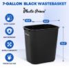 PLASTIC PRINCE Trash Can, Plastic Rectangular - 7 Gallon Wastebasket for Kitchen Bathroom Office, Garbage Can Fits Under Desk Cabinet Sink - 28 Quart, Black3
