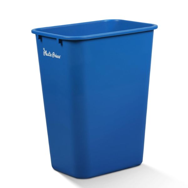 PLASTIC PRINCE 10 Gallon Trash Can Blue Recycle Bin for Kitchen Bathroom Office Garbage Can Fits Under Desk Cabinet Sink, Plastic Rectangular Waste Basket1
