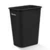 PLASTIC PRINCE 10 Gallon Trash Can Black Waste Basket for Kitchen Bathroom Office Garbage Can Fits Under Desk Cabinet Sink, Plastic Rectangular1