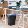 PLASTIC PRINCE 10 Gallon Trash Can Black Waste Basket for Kitchen Bathroom Office Garbage Can Fits Under Desk Cabinet Sink, Plastic Rectangular2