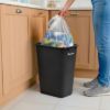 PLASTIC PRINCE 10 Gallon Trash Can Black Waste Basket for Kitchen Bathroom Office Garbage Can Fits Under Desk Cabinet Sink, Plastic Rectangular5