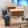 PLASTIC PRINCE 10 Gallon Trash Can Black Waste Basket for Kitchen Bathroom Office Garbage Can Fits Under Desk Cabinet Sink, Plastic Rectangular6