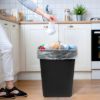 PLASTIC PRINCE 10 Gallon Trash Can Black Waste Basket for Kitchen Bathroom Office Garbage Can Fits Under Desk Cabinet Sink, Plastic Rectangular8