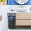 PLASTIC PRINCE 10 Gallon Trash Can Black Waste Basket for Kitchen Bathroom Office Garbage Can Fits Under Desk Cabinet Sink, Plastic Rectangular9