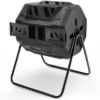 PLASTIC PRINCE Outdoor Compost Bin Tumbler for Home, Compost Tumbler Dual Chamber Large, 43-Gallon, Black1