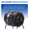 PLASTIC PRINCE Outdoor Compost Bin Tumbler for Home, Compost Tumbler Dual Chamber Large, 43-Gallon, Black5