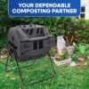PLASTIC PRINCE Outdoor Compost Bin Tumbler for Home, Compost Tumbler Dual Chamber Large, 43-Gallon, Black8