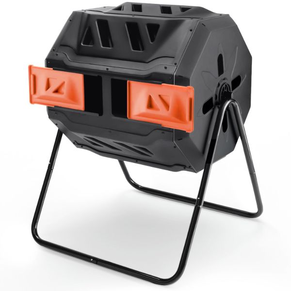 PLASTIC PRINCE Outdoor Compost Bin Tumbler for Home, Compost Tumbler Outdoor Large, 43-Gallon, Orange1