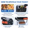PLASTIC PRINCE Outdoor Compost Bin Tumbler for Home, Compost Tumbler Outdoor Large, 43-Gallon, Orange7