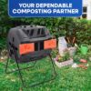 PLASTIC PRINCE Outdoor Compost Bin Tumbler for Home, Compost Tumbler Outdoor Large, 43-Gallon, Orange8
