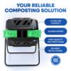 PLASTIC PRINCE Outdoor Compost Bin Tumbler for Home, Compost Tumbler Outdoor Large, 43-Gallon, Green3