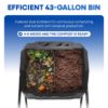 PLASTIC PRINCE Outdoor Compost Bin Tumbler for Home, Compost Tumbler Outdoor Large, 43-Gallon, Green4