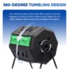 PLASTIC PRINCE Outdoor Compost Bin Tumbler for Home, Compost Tumbler Outdoor Large, 43-Gallon, Green5