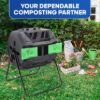 PLASTIC PRINCE Outdoor Compost Bin Tumbler for Home, Compost Tumbler Outdoor Large, 43-Gallon, Green8