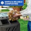 PLASTIC PRINCE Outdoor Compost Bin Tumbler for Home, Compost Tumbler Outdoor Large, 43-Gallon, Green9