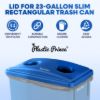 PLASTIC PRINCE Can Bottle Recycling Trash Can Lid with Holes, 23 Gallon Commercial Slim Jim trash Can Lid Top, Plastic Blue Waste Garbage Can Lid, Outdoor Recycling Bin Lid3