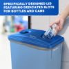 PLASTIC PRINCE Can Bottle Recycling Trash Can Lid with Holes, 23 Gallon Commercial Slim Jim trash Can Lid Top, Plastic Blue Waste Garbage Can Lid, Outdoor Recycling Bin Lid4