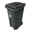 PLASTIC PRINCE 65 Gallon Rollout Trash Can with Lid, Commercial Heavy-Duty Wheeled Outdoor Garbage Can, Gray1