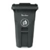 PLASTIC PRINCE 65 Gallon Rollout Trash Can with Lid, Commercial Heavy-Duty Wheeled Outdoor Garbage Can, Gray2