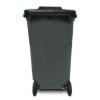 PLASTIC PRINCE 65 Gallon Rollout Trash Can with Lid, Commercial Heavy-Duty Wheeled Outdoor Garbage Can, Gray6