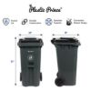PLASTIC PRINCE 32 Gallon Trash Can with Wheels Rollout, Commercial Outdoor Trash Can Heavy-Duty Outside Garbage Can with Wheels, Gray4