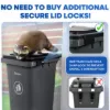 PLASTIC PRINCE 32 Gallon Trash Can with Wheels Outdoor Garbage Can with Lid and Wheels Locking Trash Can Commercial Heavy-Duty Trash Bin Rolling, Plastic Gray2