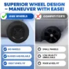 PLASTIC PRINCE 32 Gallon Trash Can with Wheels Outdoor Garbage Can with Lid and Wheels Locking Trash Can Commercial Heavy-Duty Trash Bin Rolling, Plastic Gray4