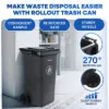 PLASTIC PRINCE 32 Gallon Trash Can with Wheels Outdoor Garbage Can with Lid and Wheels Locking Trash Can Commercial Heavy-Duty Trash Bin Rolling, Plastic Gray7