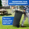 PLASTIC PRINCE 32 Gallon Trash Can with Wheels Outdoor Garbage Can with Lid and Wheels Locking Trash Can Commercial Heavy-Duty Trash Bin Rolling, Plastic Gray9