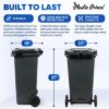 PLASTIC PRINCE 32 Gallon Step-On Large Outdoor Trash Can with Lid and Wheels - Outside Plastic Rolling Garbage Can - Rollout Commercial Heavy-Duty Container Barrel, Gray5