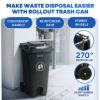 PLASTIC PRINCE 32 Gallon Step-On Large Outdoor Trash Can with Lid and Wheels - Outside Plastic Rolling Garbage Can - Rollout Commercial Heavy-Duty Container Barrel, Gray6