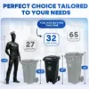 PLASTIC PRINCE 32 Gallon Step-On Large Outdoor Trash Can with Lid and Wheels - Outside Plastic Rolling Garbage Can - Rollout Commercial Heavy-Duty Container Barrel, Gray7