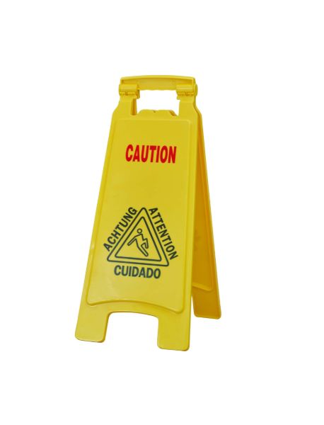 PLASTIC PRINCE Wet Floor Sign, Slippery When Wet A-Frame Caution Sign, Bright Yellow1