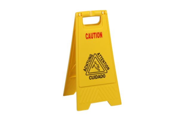 PLASTIC PRINCE Caution Wet Floor Sign Slippery A-Frame Safety When Wet Sign, Heavy-Duty Commercial - Bright Yellow1